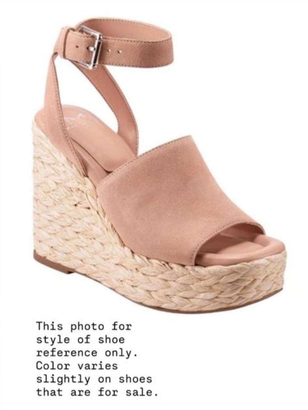 Marc Fisher LTD Nelly Espadrille Wedge Sandals Peach Suede